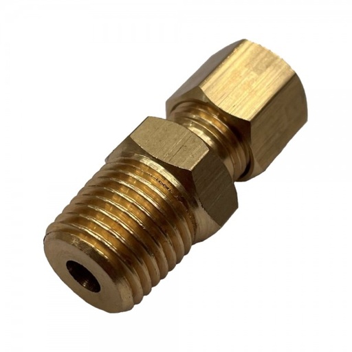 [P305] Brass Single Compression Union 1/4" (6.3mm) Hose Tube to 1/4" (6.3mm) Male BSP Thread