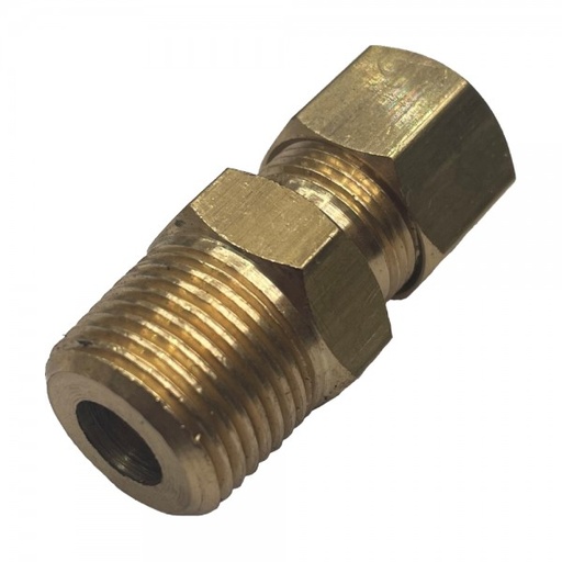 [P313] Brass Single Compression Union 3/8" (9.5mm) Hose Tube to 3/8" (9.5mm) Male BSP Thread