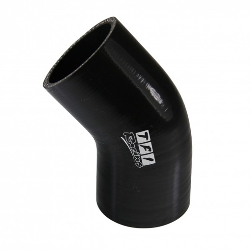 [SH-E45-57-50-BLK] Silicone Hose Black 45 Deg Elbow 57mm (2.25") ID, 50mm Leg Length