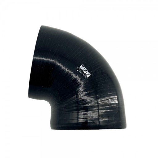 [SH-E90-102-50-BLK] Silicone Hose Black 90 Deg Elbow 100mm (4") ID, 50mm Leg Length