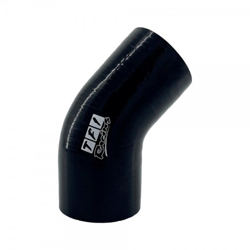 [SH-RE45-51-38-BLK] Silicone Hose Black 45 Deg Reducing Elbow 51 to 38mm (2" to 1.5") ID, 50mm Leg Length