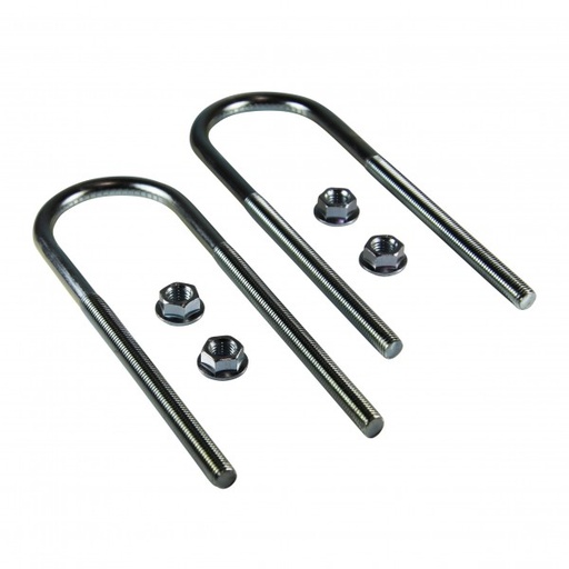 [UB75X14] U-Bolts 75mm ID, 14mm thread, 260mm Long with serrated nuts. Set of 2.