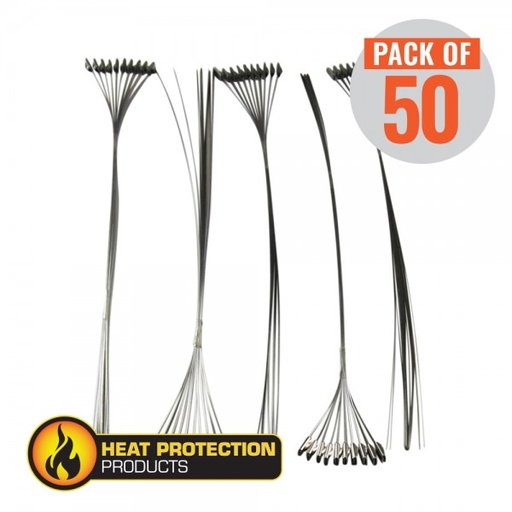 [114050] Exhaust Wrap Stainless Steel Locking Ties 355mm (14 Inch) Long Heavy Duty Qty 50