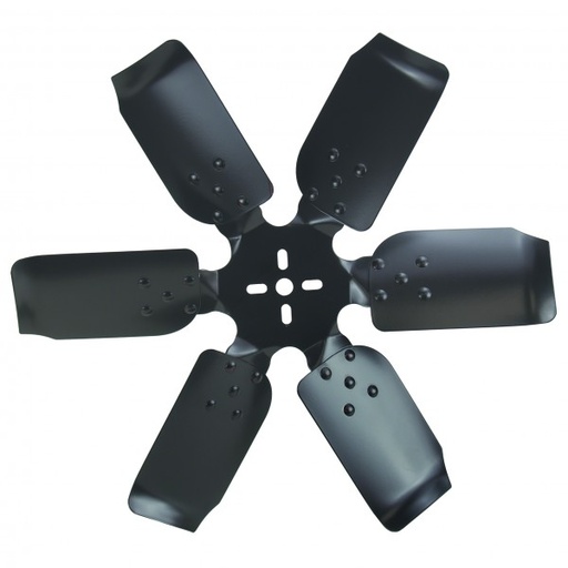 [17320] Derale Standard Rotation Rigid Steel 6 Blade Race Fan Black 20 Inch