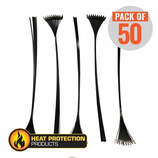 [214050] Exhaust Wrap Stainless Black Locking Ties 355mm (14 Inch) Long Heavy Duty Qty 50