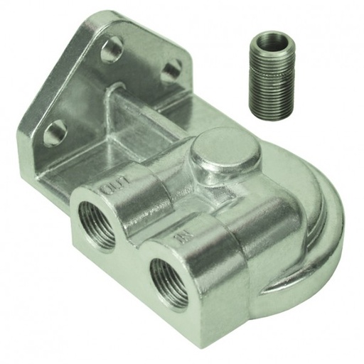 [25752] Single Left Port Remote Filler Mount 1/2"Npt ports, 3/4-16 Thread Derale