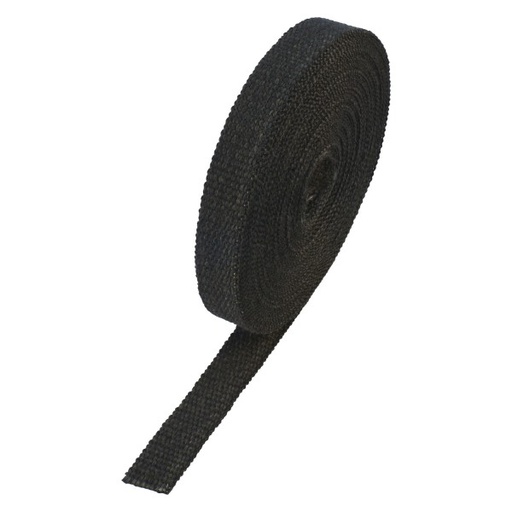 [321050B] Black Coloured Exhaust Wrap 25mm(1") Wide x 15mt(50ft) Roll 650°C Continuous