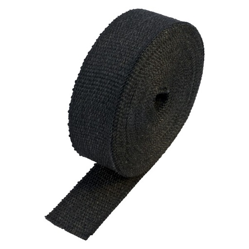 [322050B] Black Coloured Exhaust Wrap 50mm(2") Wide x 15mt(50ft) Roll 650°C Continuous