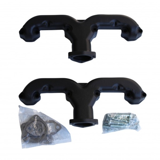 [40505] Rams Horn Exhaust Headers Small Block Chevrolet Ceramic Gaskets-Hardware-Pair