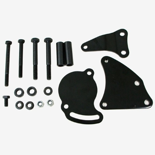 [41342] Power Steering Pump Bracket Kit Black Steel Chevrolet Small Block Swp Type II