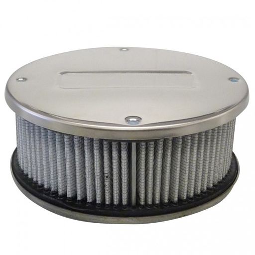 [416-031] Chrome Air Cleaner 5-1/2" Wide x 55mm Tall SU H4 HD4 HIF4 HS4  1-1/2" Paper Elem
