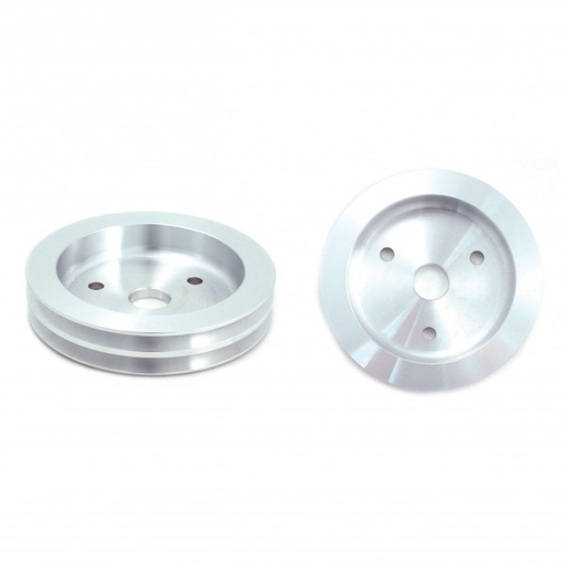 [4399] Pulley Crankshaft Double Groove Swp Polished Alloy Small Block Chevrolet 265-400