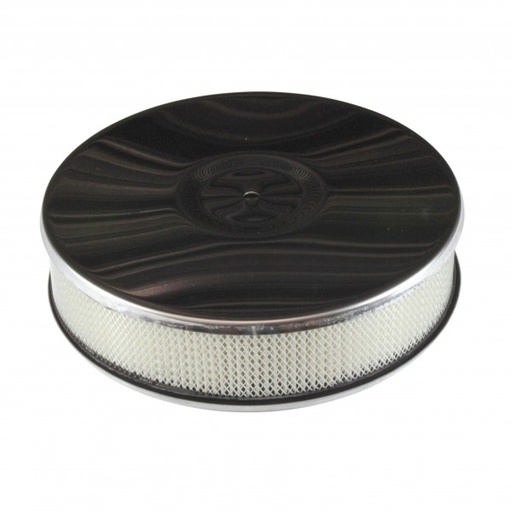 [486-391] Chrome Air Cleaner 8-3/4" Wide x 55mm Tall 60mm Low Profile Centre Stud