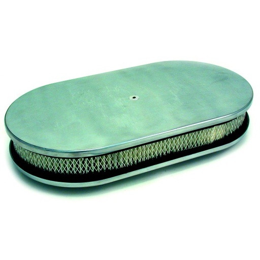 [4925] Oval Polished Smooth Air Cleaner 15" x 2" Holley Edelbrock Quadrajet Carter