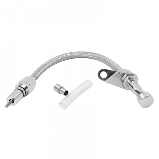 [5006S] Transmission Dipstick Tube GM Turbo 700 R4 Bell Housing Mount Flexible Polished