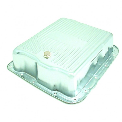 [5453] Transmission Pan GM Turbo 700R4/4L60/4L60E 3-1/2" Deep Chrome Steel with Plug