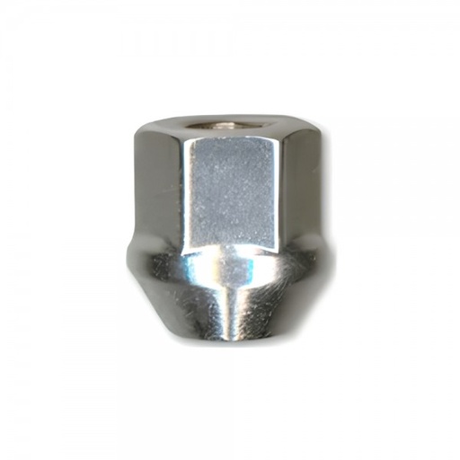 [55-205] Single Tapered Zinc Acorn Bulge Wheel Nut (Open Ended) - 14mm x 1.5, 19mm Hex