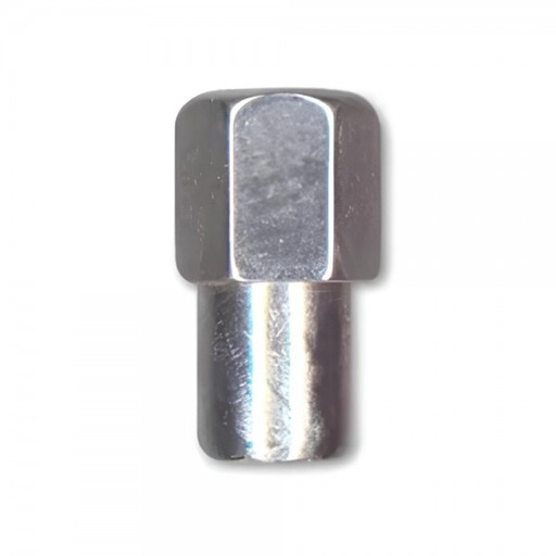 [57-400] Single Chrome Flat Standard Mag Nut (Open Ended) - 7/16" UNF Thread, 21mm Hex