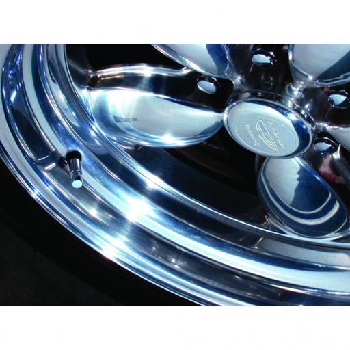 [6231] Chrome Hex Tyre Valve Stem Caps Set of 4 Universal