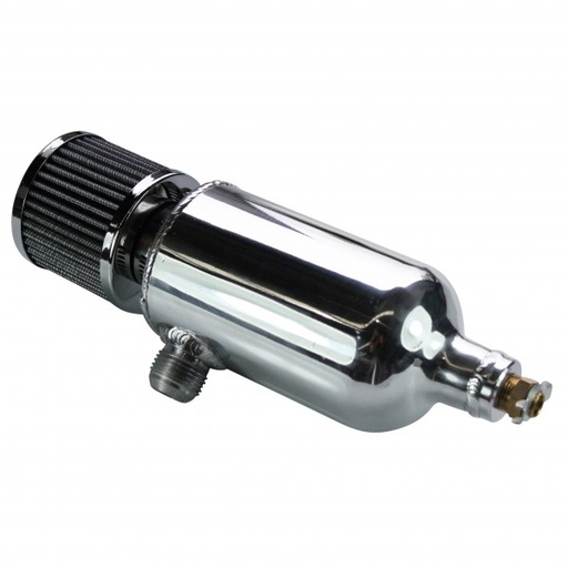 [6576] Catch Can Polished Alloy with Breather (750ml)-12AN Male Fittings