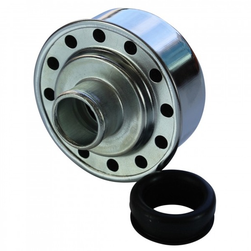 [66-036] Valve Cover Breather Cap Push In 1"(25mm) Neck Chromed Steel+Grommet