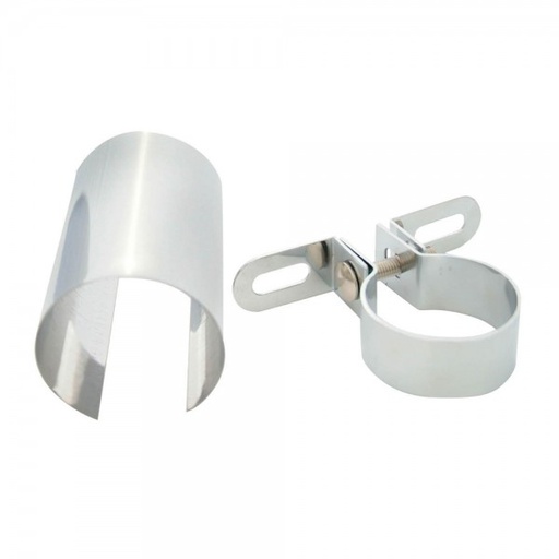 [66-331] Coil Bracket Chrome Steel Adjustable Universal Style with Chrome Shield.