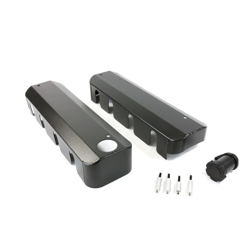 [66-488] Valve Cover Coil Covers Chevrolet LS Fabricated Black to give Big Block Look