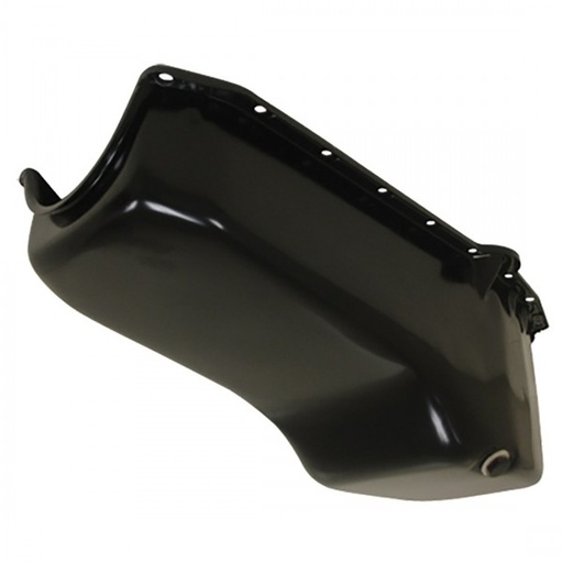 [66-683] Oil Pan Sump Chevrolet Small Block 1955-79 283-400 Black Finish Stock Capacity