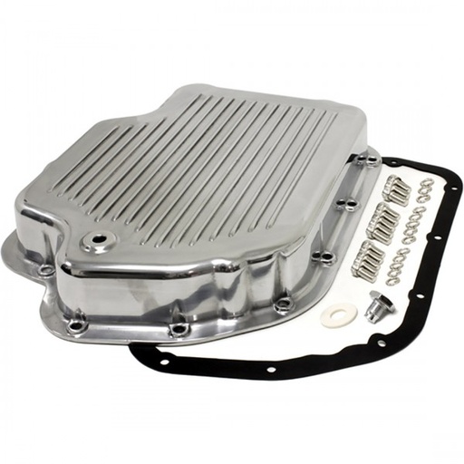 [68-562] Transmission Pan GM Turbo 400 Polished Alloy Depth 2-1/4" Extra Deep Fins