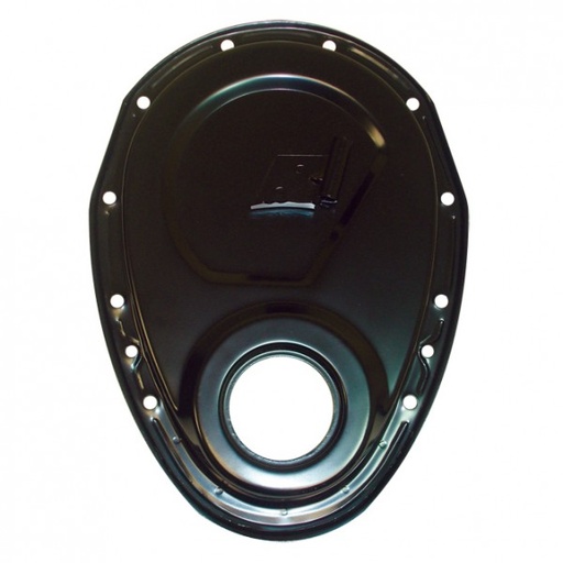 [69-233] Timing Cover Chevrolet Small Block with Tab (4-1/4" from top) Black Steel