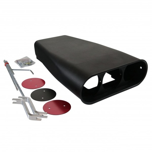 [69-325] Street Scoop Plain (Mr Gasket Style) Bug Catcher Single/Dual Carb Black 20-1/2"